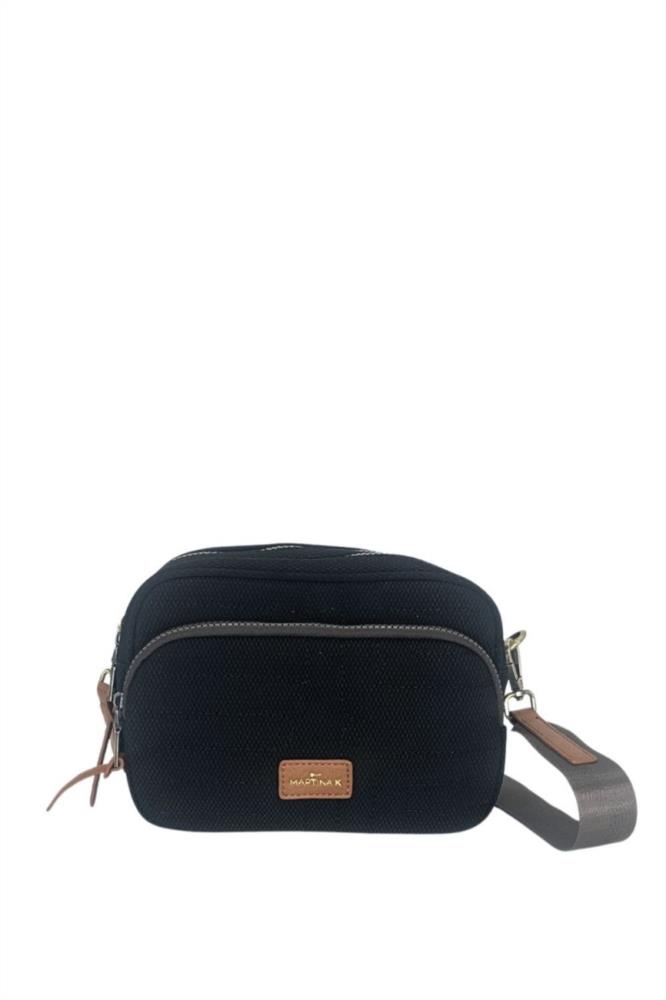 Bolso lowi bandolera lona con rombitos Martina K  2403904 negro