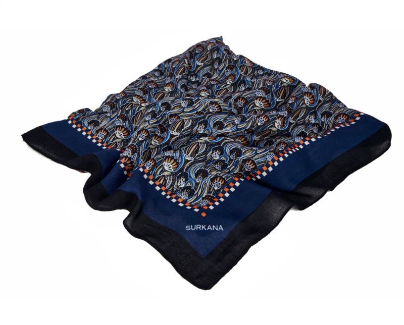 Foulard estampado Surkana Pavi azul