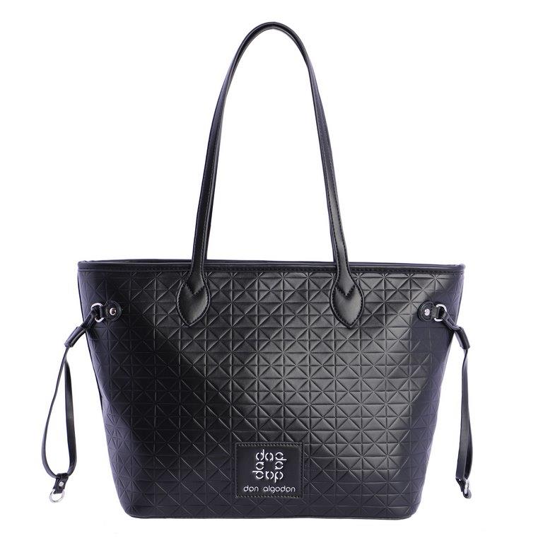 Bolso tote triangulitos Don Algodón 7830 negro