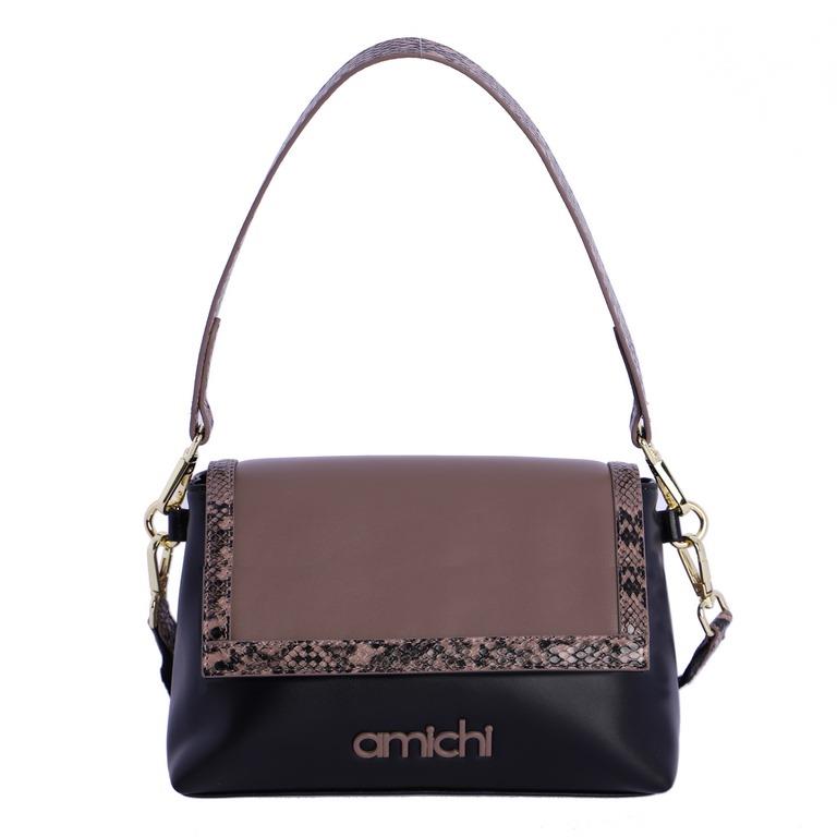 Bolso bandolera con tapa serpiente Amichi 5300 negro