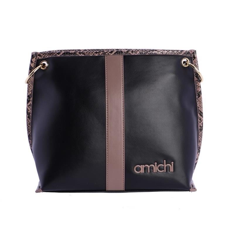 Bolso bandolera con serpiente  Amichi 5301 negro