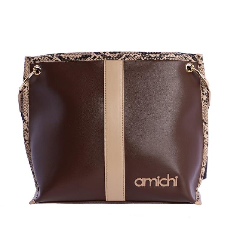 Bolso bandolera con serpiente  Amichi 5301marrón