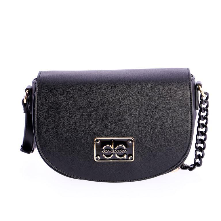 Bolso bandolera con tapa y cadena Don Algodón 7851 negro