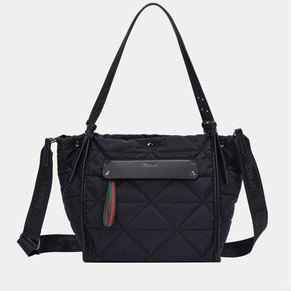 Bolso shopping nylon acolchado Binnari negro