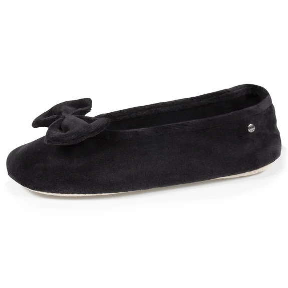 Zapatilla viaje silenciosa terciopelo Isotoner 95810 negro