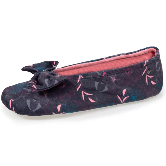 Zapatilla viaje silenciosa terciopelo Isotoner 95991 flores