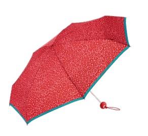 Paraguas plegable con puño redondo de Bisetti rojo