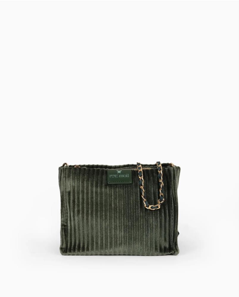 Bolso bandolera terciopelo Pepe Moll Velvet verde