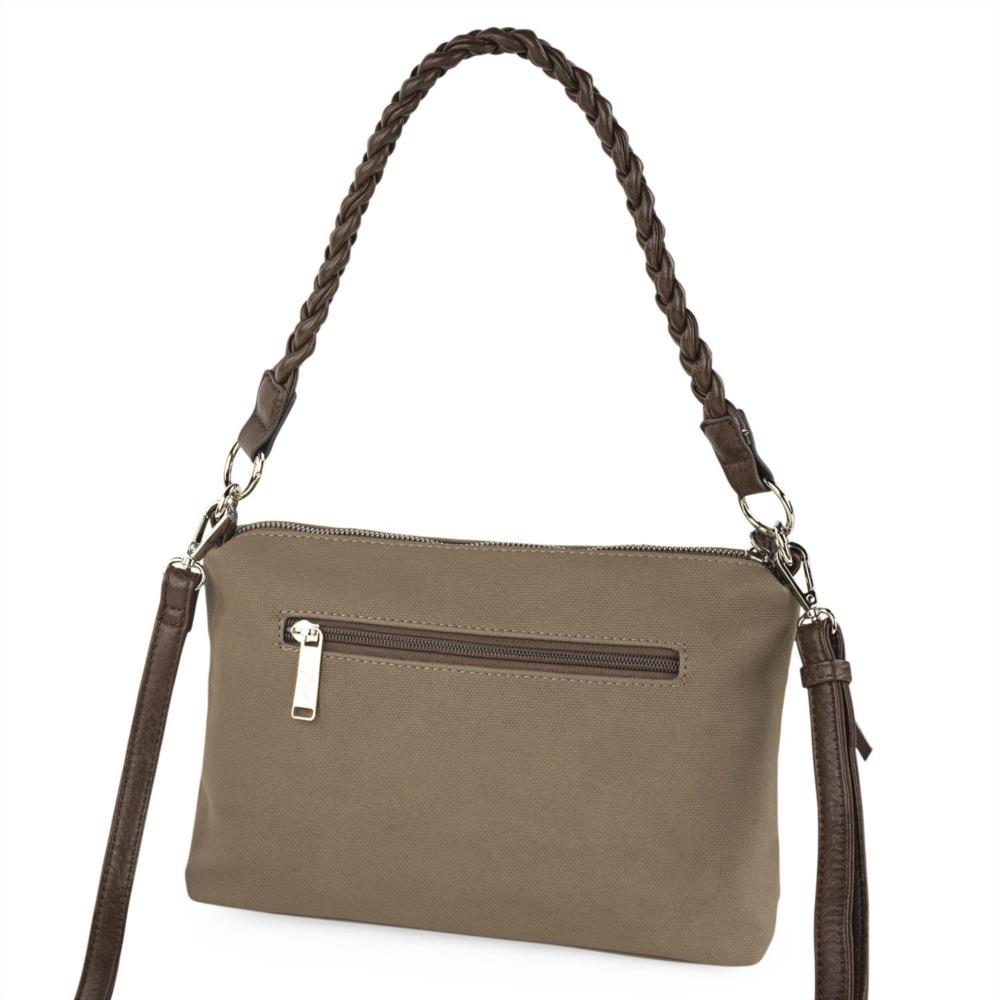 Bolso bandolera Lois negra y taupe serie Casual