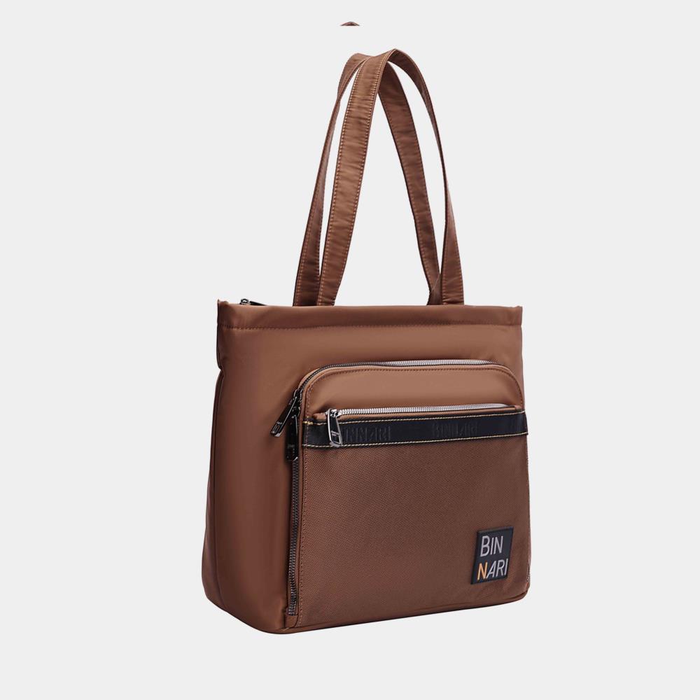 Bolso shopping cordura Binnari Cordoba Nuez lateral